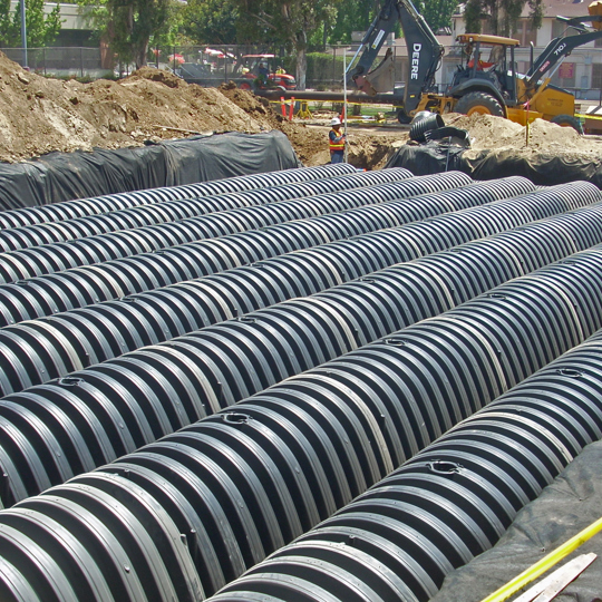 Installation of a ChamberMaxx underground detention and infiltration system.