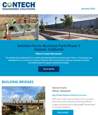 Screenshot of the Contech Site Solutions Newsletter January 2023.