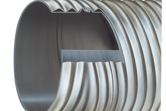 Illustration of Smooth Cor corrugated metal pipe. 