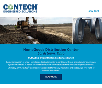 Screenshot of the Contech Site Solutions Newsletter May 2023.