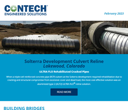 Screenshot of the Contech Site Solutions Newsletter February 2023.