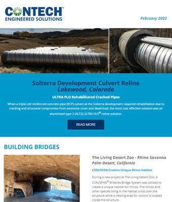 Screenshot of the Contech Site Solutions Newsletter February 2023.