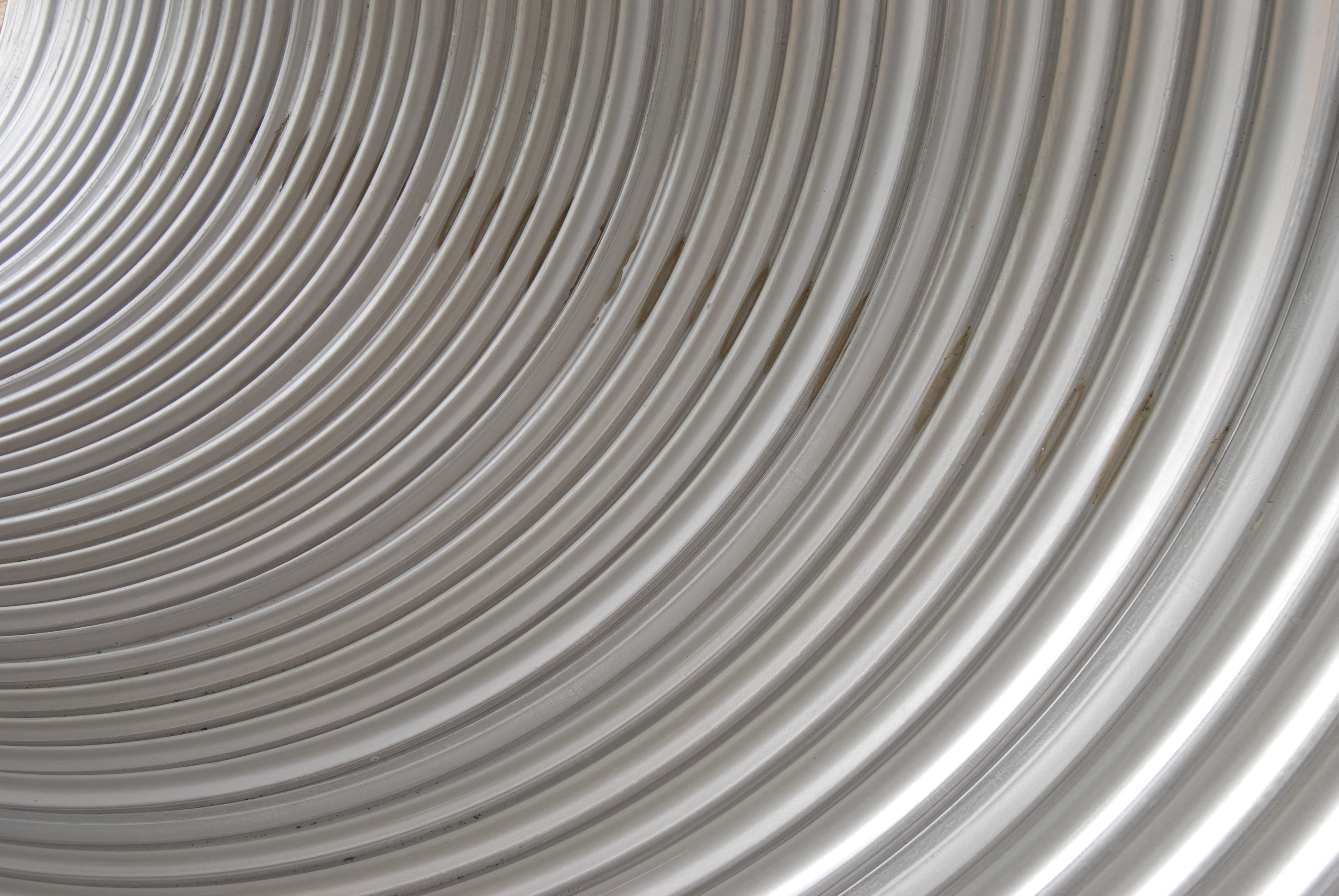 Close-up of aluminized type 2 (ALT2) coated corrugated steel pipe