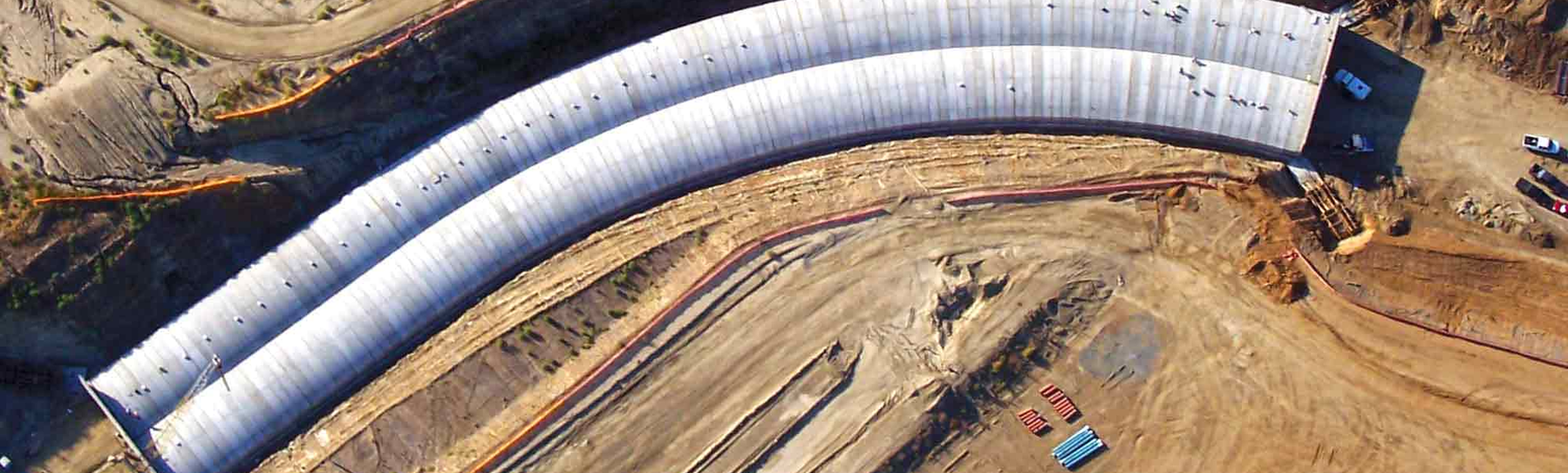 A tunnel under construction using the CON/SPAN pre-cast modular bridge system.