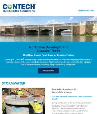 Screenshot of the Contech Site Solutions Newsletter September 2023.