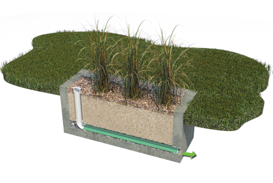 Filterra Bioscape vault basin stormwater bioretention system. 