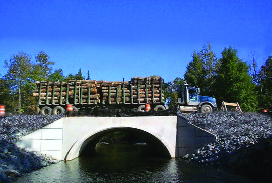 An bridge made from the BEBO bridge concrete arch system.