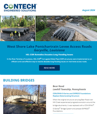 Screenshot of the Contech Site Solutions Newsletter August 2024.