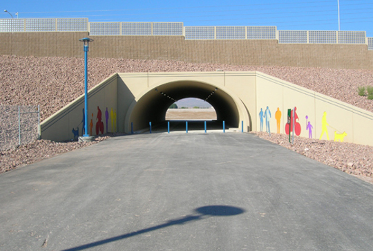 An bridge made from the BEBO bridge concrete arch system.