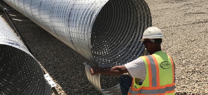 image corrugated metal pipe (CMP) for underground storage of stormwater