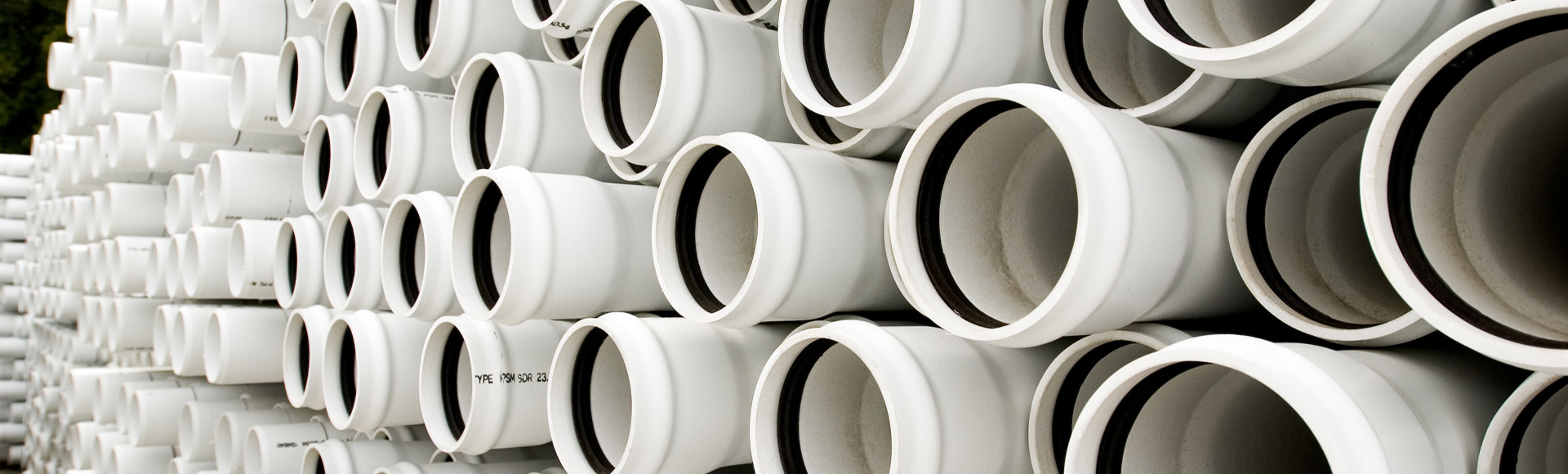 A stack of Solid Wall PVC pipe. 