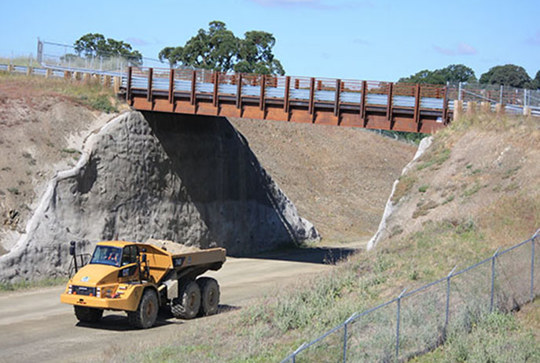 A Big R rolled girder vehicular bridge.