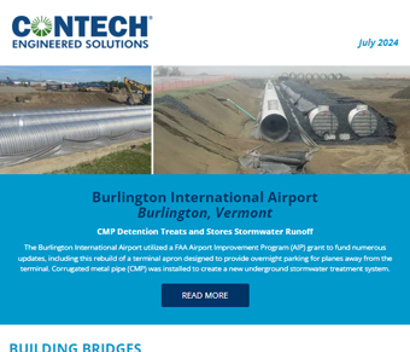 Screenshot of the Contech Site Solutions Newsletter July 2024.