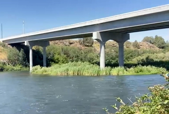 A prestressed concrete bridge. 